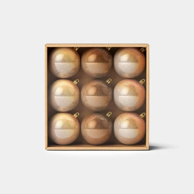 9ct 100mm Christmas Ornament Set Gold/Copper/Bronze - Wondershop™ 2 9ct 100mm Christmas Ornament Set Gold/Copper/Bronze - Wondershop™ - Image 2