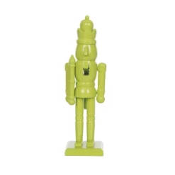 Transpac 7 Inch Wood Lime Green Nutcracker Decorative Object For Christmas Tabletop Decor And Unique Holiday Gifts