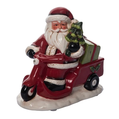 Transpac 8.25 In Holiday Vespa Santa With Music Christmas Decorative Object Dolomite Festive Home Decor 3 Transpac 8.25 In Holiday Vespa Santa With Music Christmas Decorative Object Dolomite Festive Home Decor - Image 3