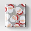 30” 25 Sq Ft Christmas Roll Wrap Light Skin Tone Santa On Silver - Wondershop™