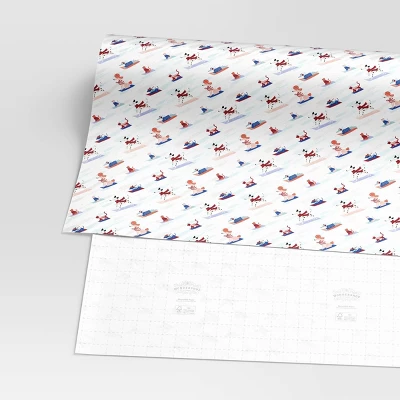 30” 25 Sq Ft Christmas Roll Wrap Dogs Sledding On Cream - Wondershop™ 2 30” 25 Sq Ft Christmas Roll Wrap Dogs Sledding On Cream - Wondershop™ - Image 2