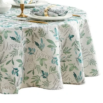 Elrene Seasons Greetings Holiday Fabric Tablecloth - Elrene Home Fashions 4 Elrene Seasons Greetings Holiday Fabric Tablecloth - Elrene Home Fashions - Image 4