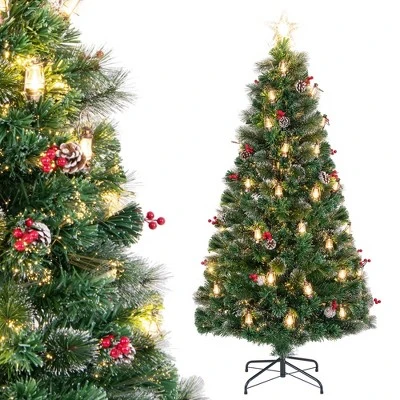 Costway 5/6/7 FT Christmas Tree Artificial Xmas Tree With 8 Lighting Modes 49/64/80 Warm LED Lights 11 Costway 5/6/7 FT Christmas Tree Artificial Xmas Tree With 8 Lighting Modes 49/64/80 Warm LED Lights - Image 11