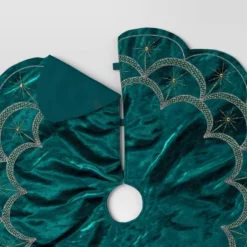 48" Christmas Dia Art Deco Embellished Soft Velvet Tree Skirt Green - Wondershop™ -Northlight Sale Store GUEST 25dbeb83 d77f 4e3d bfff 3f32eebb396f