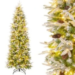Costway 6/7.5/9 FT Flocked Christmas Tree With 671/913/1310 PE PVC Branch Tips 280/350/470 Warm White LED Lights 22 Costway 6/7.5/9 FT Flocked Christmas Tree With 671/913/1310 PE PVC Branch Tips 280/350/470 Warm White LED Lights -Northlight Sale Store GUEST 2633fe7c 6638 4977 a0de 1fae052ac90d