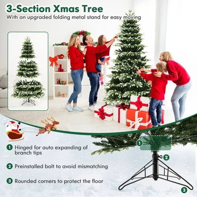 Costway 7 FT Pre-Lit Christmas Tree 3 Modes Hinged With Quick Power Connector & 500 Lights 6 Costway 7 FT Pre-Lit Christmas Tree 3 Modes Hinged With Quick Power Connector & 500 Lights - Image 6