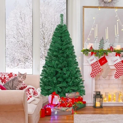 Costway 5/6/7/8 FT Artificial Christmas Tree Unlit Christmas Tree With 350/650/950/1138 Branch Tips Foldable Metal Stand 3 Costway 5/6/7/8 FT Artificial Christmas Tree Unlit Christmas Tree With 350/650/950/1138 Branch Tips Foldable Metal Stand - Image 3