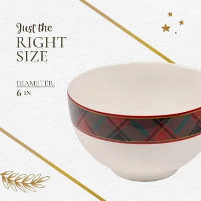 Spode Christmas Tree Tartan Rice Bowl - Soup Bowls For The Holidays, Christmas Kitchen Bowls - Ceramic Cereal Bowl - 6-Inch 6 Spode Christmas Tree Tartan Rice Bowl - Soup Bowls For The Holidays, Christmas Kitchen Bowls - Ceramic Cereal Bowl - 6-Inch - Image 6