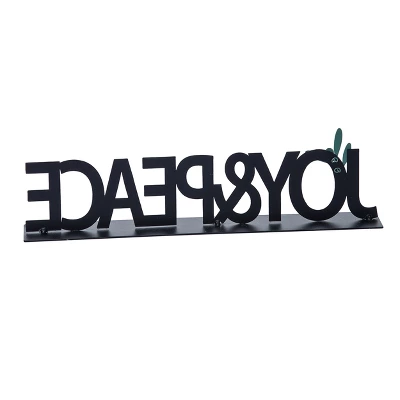 Transpac 12.01 In Black Metal Christmas Decor Joy And Peace Word Decorative Object For Holiday Home Decor 2 Transpac 12.01 In Black Metal Christmas Decor Joy And Peace Word Decorative Object For Holiday Home Decor - Image 2