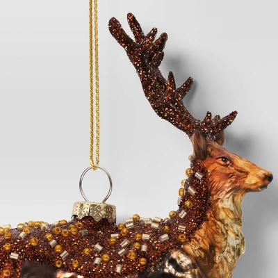 Christmas Brown Glass Reindeer Ornament - Wondershop™ 2 Christmas Brown Glass Reindeer Ornament - Wondershop™ - Image 2