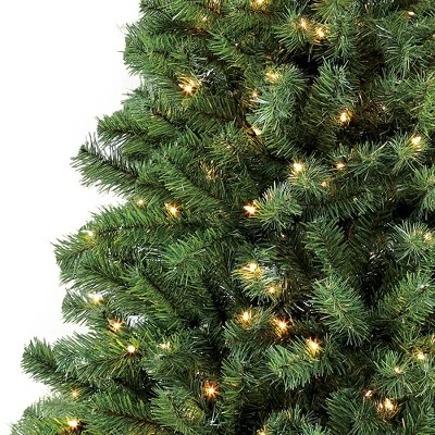 Puleo 4.5ft Pre-lit Artificial Christmas Tree Newcastle Fir: Hinged Branches, 200 Clear Lights, Indoor Use, Includes Stand 2 Puleo 4.5ft Pre-lit Artificial Christmas Tree Newcastle Fir: Hinged Branches, 200 Clear Lights, Indoor Use, Includes Stand - Image 2