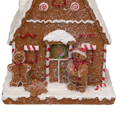 Northlight Frosted Gingerbread House With Gingerbread Man Christmas Decoration - 8.5" 4 Northlight Frosted Gingerbread House With Gingerbread Man Christmas Decoration - 8.5" - Image 4