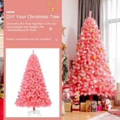 Costway 4.5/6.5/7.5 Ft Snow Flocked Hinged Artificial Christmas Tree W/ Metal Stand Pink -Northlight Sale Store GUEST 2d4f7f1d 0b31 4f27 b368 a28e02d10e1b