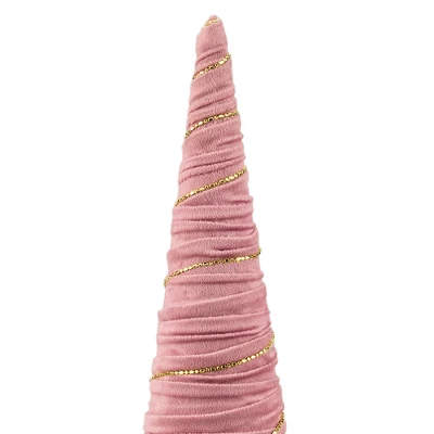 Northlight Twisted Cone Tree With Shiny Garland Christmas Decoration - 15.25" - Pink 3 Northlight Twisted Cone Tree With Shiny Garland Christmas Decoration - 15.25" - Pink - Image 3