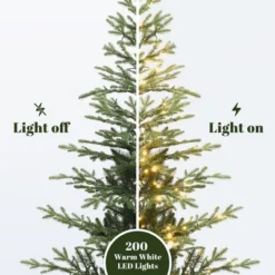 LuxenHome 5.5Ft Pre-Lit Artificial Fir Christmas Tree, Realistic Green Branches & Decorative Planter -Northlight Sale Store GUEST 2db4c41c e90d 4f24 a81c 399350e45ad8