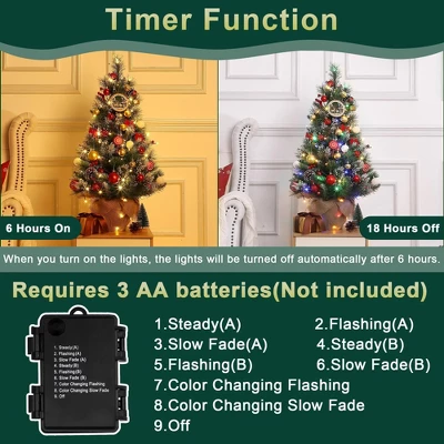 Christmas Tree With 78 Multi-Color Lights, 3 Ft Pre-Lit Artificial Christmas Decoration 3 Christmas Tree With 78 Multi-Color Lights, 3 Ft Pre-Lit Artificial Christmas Decoration - Image 3