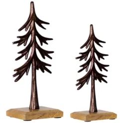 Northlight Trees On Wood Base Metal Christmas Decorations - 11.5" - Bronze - Set Of 2 -Northlight Sale Store GUEST 2f5da92b cf80 49e6 84b6 1f86501fa305