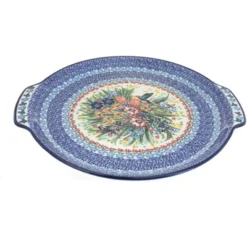 Blue Rose Polish Pottery 151 Ceramika Artystyczna Round Serving Tray With Handles 8 Blue Rose Polish Pottery 151 Ceramika Artystyczna Round Serving Tray With Handles -Northlight Sale Store GUEST 2f9d71ef 17f1 4c03 955a 2cfa5cc28989
