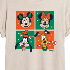 Women's - Disney - Mickey And Friends Christmas Oversized Graphic T-Shirt