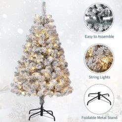 Acekool Pre-Lit Snow Flocked Artificial Tree With Warm White Lights, Small Tree With Foldable Metal Stand, Indoor Holiday Decor 12 Acekool Pre-Lit Snow Flocked Artificial Tree With Warm White Lights, Small Tree With Foldable Metal Stand, Indoor Holiday Decor -Northlight Sale Store GUEST 329dbc4e 0231 4e3b b04c 67b67945939e