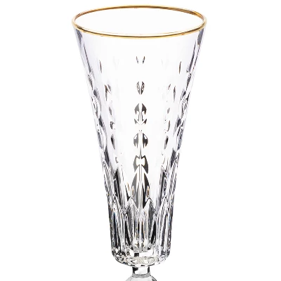 Lorren Home Trends Marilyn Gold Flutes, Set Of 4 2 Lorren Home Trends Marilyn Gold Flutes, Set Of 4 - Image 2