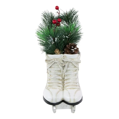 Northlight LED Lighted Ice Skates With Floral Arrangement Christmas Decoration - 12" 2 Northlight LED Lighted Ice Skates With Floral Arrangement Christmas Decoration - 12" - Image 2