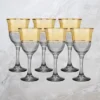 Classic Touch Set Of 6 Amber/Gold Water Glasses