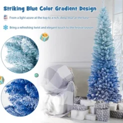 Costway 6/7 FT Blue Gradient Snow Flocked Artificial Christmas Tree With 435/725 Lush Branch Tips 16 Costway 6/7 FT Blue Gradient Snow Flocked Artificial Christmas Tree With 435/725 Lush Branch Tips -Northlight Sale Store GUEST 37abaa39 7fe6 4111 9702 ccf0220c4757