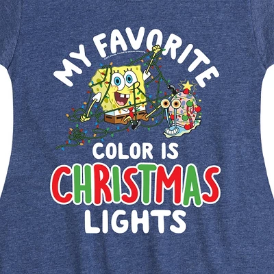 Girls' - SpongeBob SquarePants - My Favorite Color Is Christmas Lights Fit & Flair Cap Sleeve Graphic Dress 1 Girls' - SpongeBob SquarePants - My Favorite Color Is Christmas Lights Fit & Flair Cap Sleeve Graphic Dress