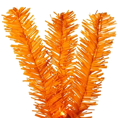 Northlight Pre-Lit Medium Artificial Pine Christmas Tree - 3' - Orange - Clear Lights 5 Northlight Pre-Lit Medium Artificial Pine Christmas Tree - 3' - Orange - Clear Lights - Image 5
