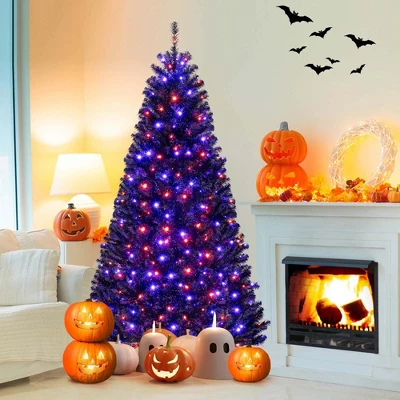 Costway 6/7/8 FT Halloween Tree Artificial Decoration Tree With 758/1040/1408 Branch Tips 6 Lighting Modes 11 Costway 6/7/8 FT Halloween Tree Artificial Decoration Tree With 758/1040/1408 Branch Tips 6 Lighting Modes - Image 11