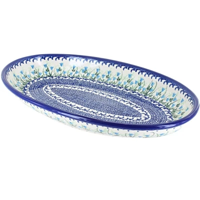 Blue Rose Polish Pottery 104 Vena Oval Platter 11 Blue Rose Polish Pottery 104 Vena Oval Platter - Image 11