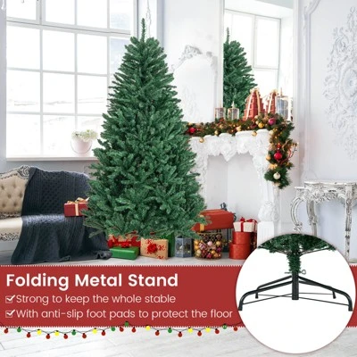Costway 6ft Hinged Artificial Christmas Tree Unlit Douglas Full Fir Tree W/ 1355 Tips 8 Costway 6ft Hinged Artificial Christmas Tree Unlit Douglas Full Fir Tree W/ 1355 Tips - Image 8