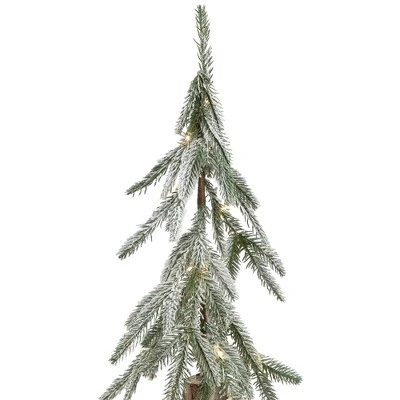 Northlight Pre-Lit Flocked Battery Operated Alpine Artificial Christmas Tree - 3' - Clear LED Lights 9 Northlight Pre-Lit Flocked Battery Operated Alpine Artificial Christmas Tree - 3' - Clear LED Lights - Image 9