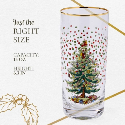 Spode Christmas Tree 15 Fl. Oz. Highball Glass (Set Of 4), Polka Dot - Classic Highball Glasses & Barware, Cocktail Glasses For Mixed Drinks 6 Spode Christmas Tree 15 Fl. Oz. Highball Glass (Set Of 4), Polka Dot - Classic Highball Glasses & Barware, Cocktail Glasses For Mixed Drinks - Image 6