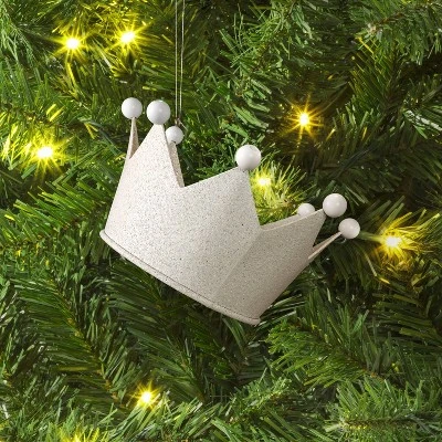 Christmas Metal Glitter Crown Christmas Tree Ornament White - Wondershop™ 1 Christmas Metal Glitter Crown Christmas Tree Ornament White - Wondershop™