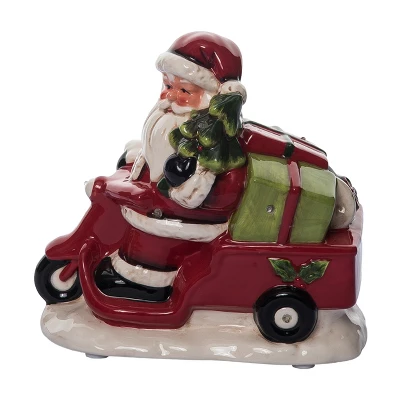Transpac 8.25 In Holiday Vespa Santa With Music Christmas Decorative Object Dolomite Festive Home Decor 2 Transpac 8.25 In Holiday Vespa Santa With Music Christmas Decorative Object Dolomite Festive Home Decor - Image 2