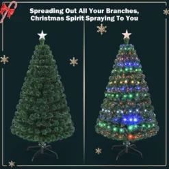 Costway 5'/6'/7'Pre-Lit Fiber Optic Christmas Tree Multicolor Lights 14 Costway 5'/6'/7'Pre-Lit Fiber Optic Christmas Tree Multicolor Lights -Northlight Sale Store GUEST 42915089 6cd6 4abe ba75 7a1a8402570c
