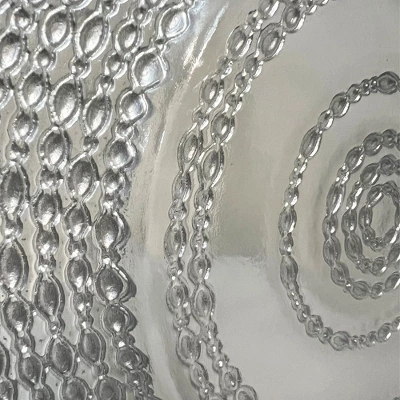 Essential Decor & Beyond 13.2" Modern Round Glass Charger With Silver Oval Pattern Set Of 4 3 Essential Decor & Beyond 13.2" Modern Round Glass Charger With Silver Oval Pattern Set Of 4 - Image 3