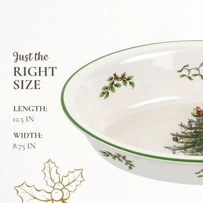 Spode Christmas Tree Oval Rim Dish (12.5" X 8.75") Festive Deep Baking Pan - Fine Porcelain, Microwave, Freezer, Dishwasher Safe 6 Spode Christmas Tree Oval Rim Dish (12.5" X 8.75") Festive Deep Baking Pan - Fine Porcelain, Microwave, Freezer, Dishwasher Safe - Image 6