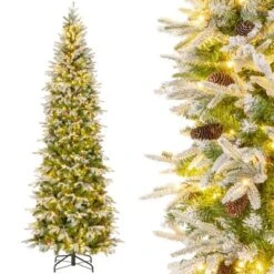 Costway 6/7.5/9 FT Flocked Christmas Tree With 671/913/1310 PE PVC Branch Tips 280/350/470 Warm White LED Lights 23 Costway 6/7.5/9 FT Flocked Christmas Tree With 671/913/1310 PE PVC Branch Tips 280/350/470 Warm White LED Lights -Northlight Sale Store GUEST 4484dea8 d61d 49c5 a9fe 4bec36da1625