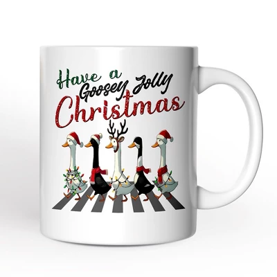 Goosey Jolly Christmas Personalized Mug, Funny Farm Lover Gift With Custom Name Non-Custom 12oz 3 Goosey Jolly Christmas Personalized Mug, Funny Farm Lover Gift With Custom Name Non-Custom 12oz - Image 3