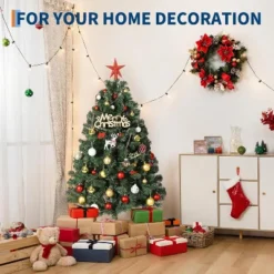 Garvee Flocked Christmas Tree, Prelit Snowy Tree With 8 Modes, Foldable Stand, Foot Pedal, Holiday Home Decoration, White Flock -Northlight Sale Store GUEST 44fd43bc c150 4a3a 96f9 623fba208a55