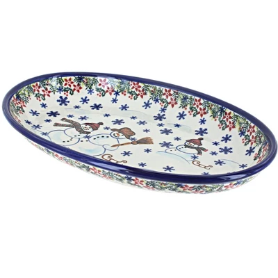 Blue Rose Polish Pottery 104 Vena Oval Platter 16 Blue Rose Polish Pottery 104 Vena Oval Platter - Image 16