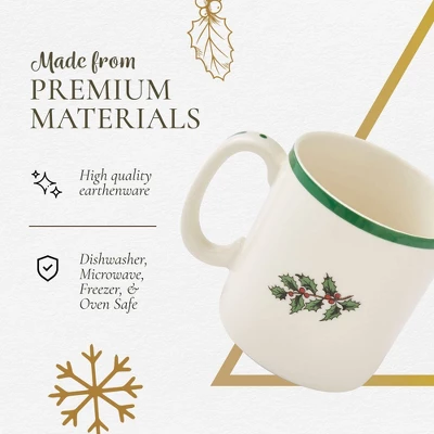 Spode Christmas Tree Mug Set Of 4 - 9oz Ceramic - Microwave, Oven, Freezer & Dishwasher Safe - Festive Holiday Coffee Tea Cup 4 Spode Christmas Tree Mug Set Of 4 - 9oz Ceramic - Microwave, Oven, Freezer & Dishwasher Safe - Festive Holiday Coffee Tea Cup - Image 4