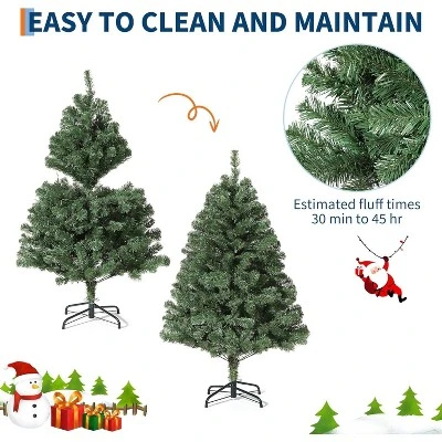 Artificial Spruce Christmas Tree, Premium PVC Hinged Holiday Tree With Sturdy Metal Base, Collapsible Stand For Home, Indoor/Outdoor Use 2 Artificial Spruce Christmas Tree, Premium PVC Hinged Holiday Tree With Sturdy Metal Base, Collapsible Stand For Home, Indoor/Outdoor Use - Image 2
