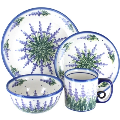 Blue Rose Polish Pottery WR Unikat Dinnerware (4 PC) 4 Blue Rose Polish Pottery WR Unikat Dinnerware (4 PC) - Image 4