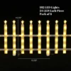 LuxenHome 8-Piece Light Show Star-Topped Fence Design Outdoor Decoration White