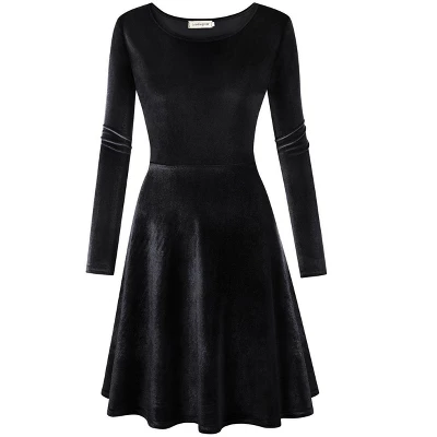 Coolmee Women's Velvet Cocktail Dress Winter Christmas Holiday Dress Long Sleeves Party Formal Dress 1 Coolmee Women's Velvet Cocktail Dress Winter Christmas Holiday Dress Long Sleeves Party Formal Dress
