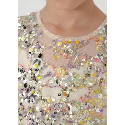 2Bunnies Christmas New Year Holiday Girl Gold Shimmer Sparkle Sequin Dress Puff Sleeve 1 2Bunnies Christmas New Year Holiday Girl Gold Shimmer Sparkle Sequin Dress Puff Sleeve